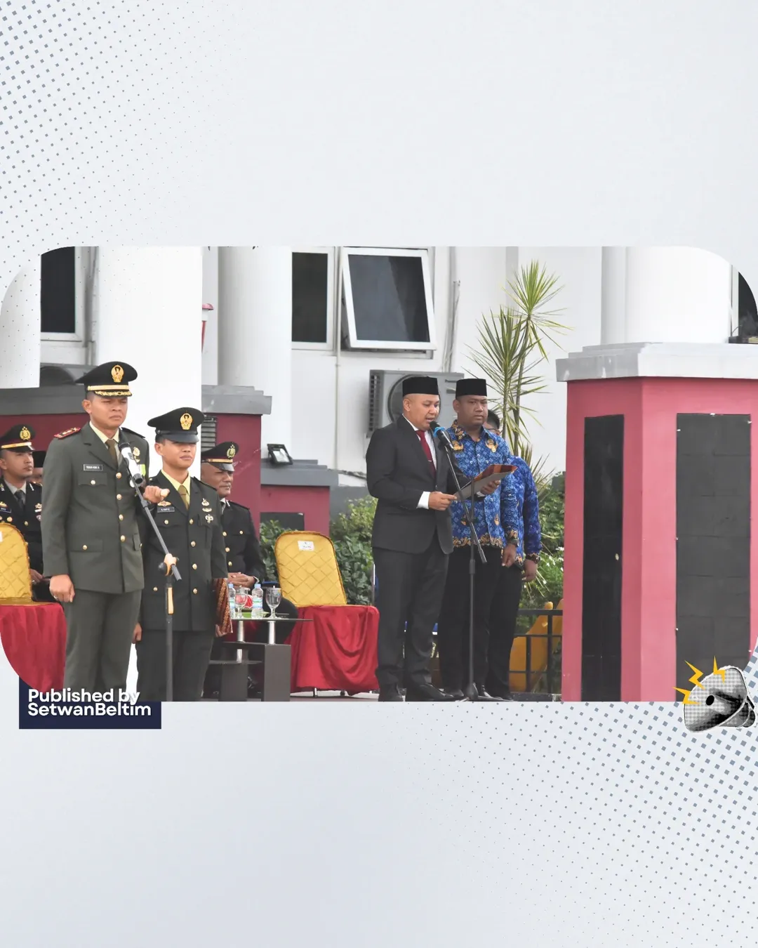 Ketua DPRD Kabupaten Belitung Timur, Fezzi Uktolseja, S.E., M.M., menghadiri Upacara Peringatan Hari Pahlawan Tahun 2025 sekaligus bertindak sebagai pembaca Teks Undang-Undang Dasar 1945.