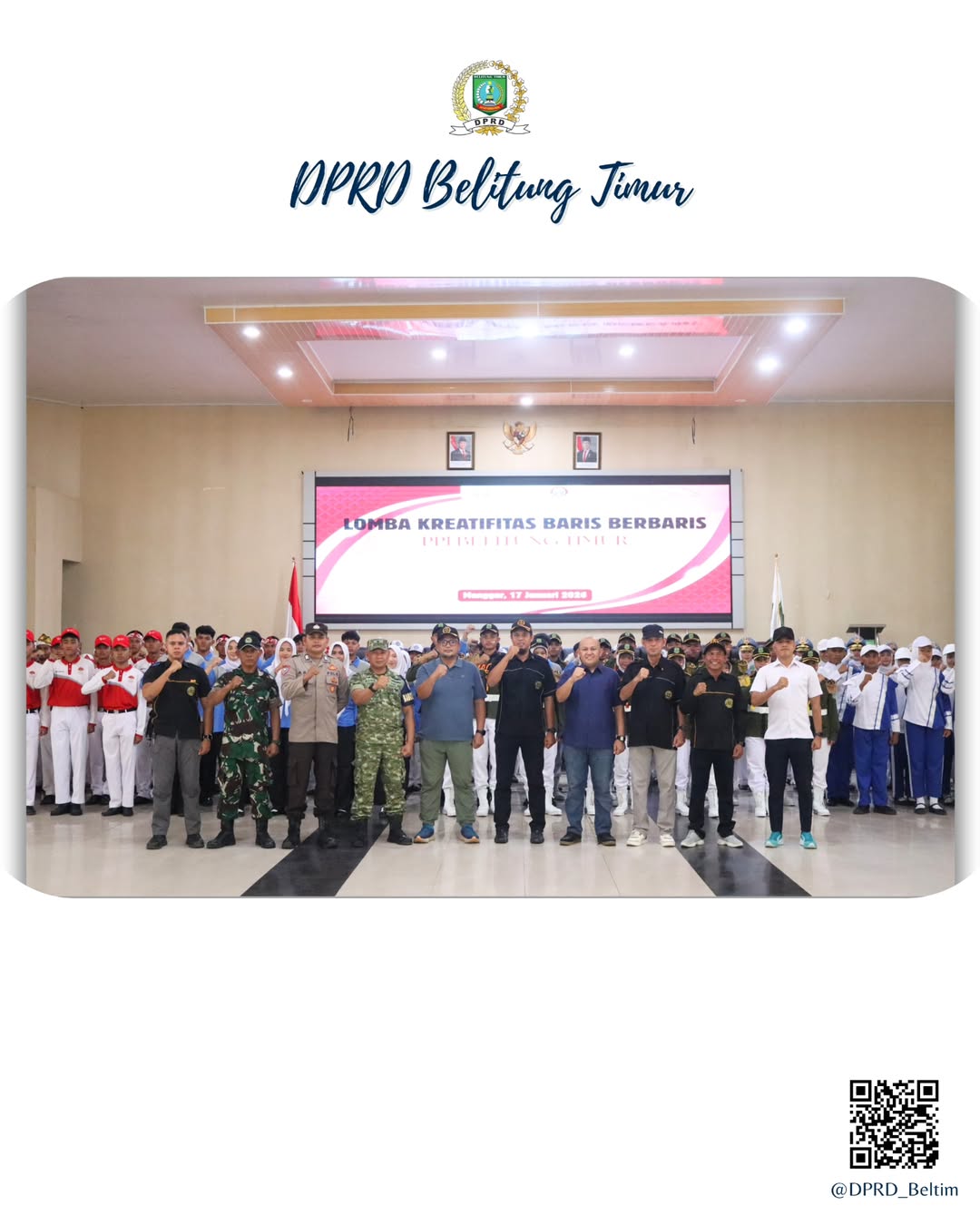 Menghadiri sekaligus bertindak sebagai pembina dalam Pembukaan Lomba Keterampilan Baris-Berbaris (LKBB) tingkat SMP/MTs dan SMA/SMK/MA se-Pulau Belitong.