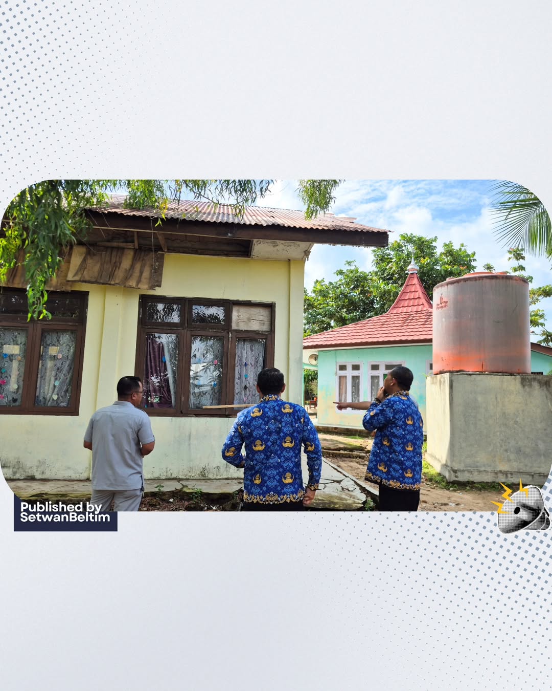 Peninjauan sarana dan prasarana di SDN 13 Manggar, Desa Baru, Kunjungan kerja tersebut diterima langsung oleh kepala sekolah beserta jajaran dewan guru.