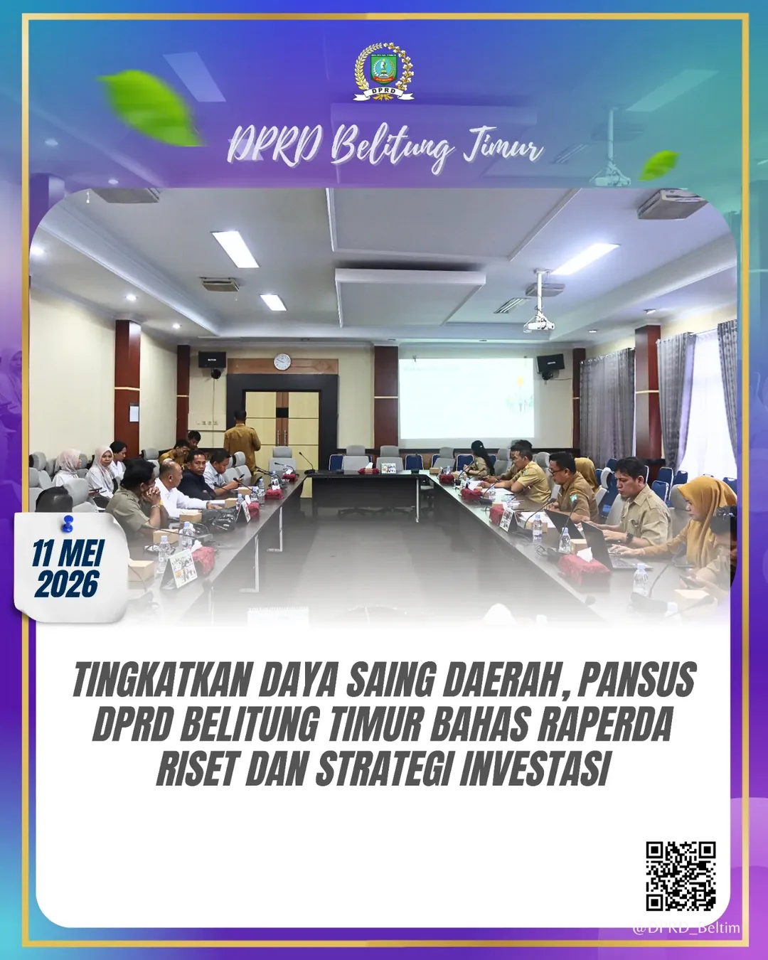 Panitia Khusus (Pansus) DPRD Kabupaten Belitung Timur menggelar rapat kerja intensif guna membahas dua Rancangan Peraturan Daerah (Raperda) strategis di Ruang Rapat DPRD Kabupaten Belitung Timur.