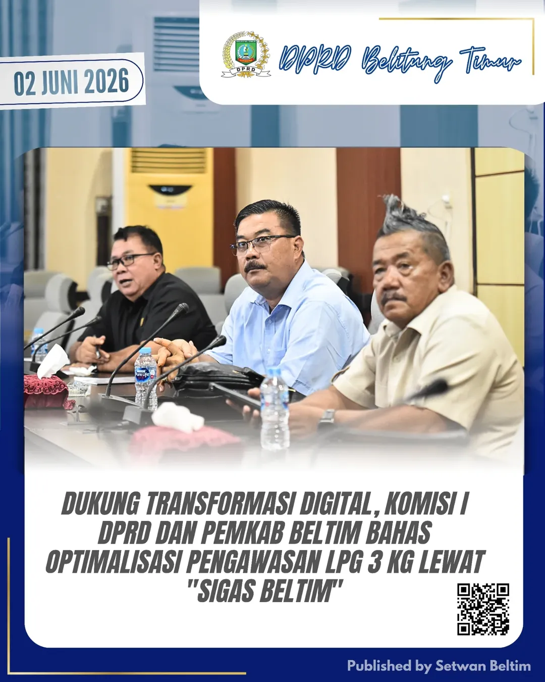 Komisi I Dewan Perwakilan Rakyat Daerah Kabupaten Belitung Timur menggelar Rapat Kerja bersama Bagian Ekonomi, Pembangunan, dan Sumber Daya Alam (Ekbang SDA) Sekretariat Daerah Kabupaten Belitung Timur